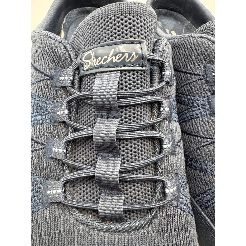 Skechers Relaxed Fit Navy Blue Mule Sneakers Air-Cooled Memory Foam 100860 8.5‎